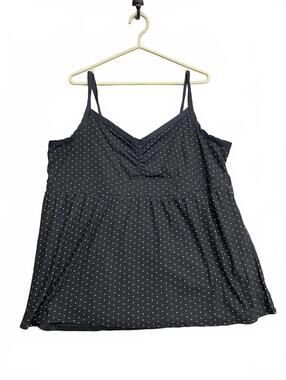 Warehouse One Women's Black Polka Dot Camisole Top Size XXL